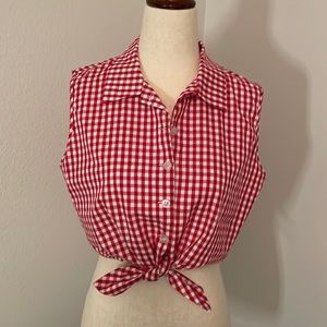 Trashy Diva Red And White Gingham Top Small